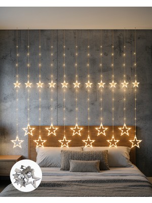 Hcc Trend Perde Tipi Yıldız Desenli Peri LED 3x3 Metre Uczzzyıldızperiled-7
