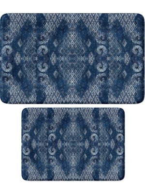 Tr Sevimli Tasarımlı Mikrofiber 2'li Takım Banyo Paspası, Kaymaz Taban, Makinede Yıkanabilir (4