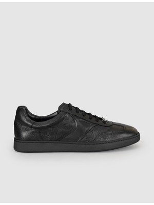 Cabani Hakiki Deri Siyah Bağcıklı Erkek Sneaker Ayakkabı
