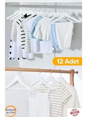 Şanal 12 Adet Çocuk Elbise Askısı, Bebek Askısı, Beyaz