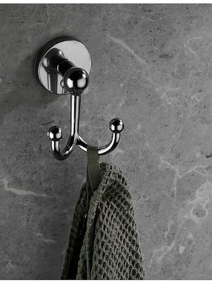 Şanal Krom Kaplama Havlu Askılığı, Yapışkanlı Askılık, Gri