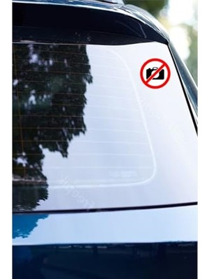 Şanal 8x8 cm Boyutunda Fotoğraf Çekmek Yasaktır Sticker - Araç ve Laptop Için