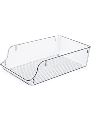 Şanal Şeffaf Içecek Buzdolabı ve Raf Düzenleyici Kutusu, Büyük 36X23,5X10 cm