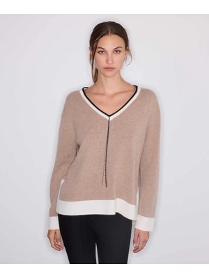İpekyol Yün içerikli colorblock triko IW6260050218090