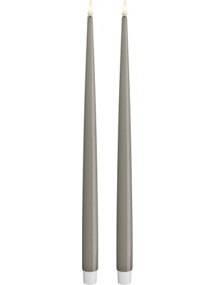 Şanal Deluxe Homeart Iç Mekan Alevsiz LED Yemek Mumu - 2'li Set - Gerçek Alevli ™ Teknolojisi - Pille Çalışan Mum (38 Cm, Kum)