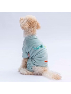 Şanal Kadife Küçük Irk Köpek Tulumu - Mint Renk, L Beden