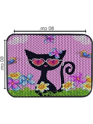 Şanal Kedi Tuvalet Önü Elekli Paspas - 80X60 Cm, Desenli ve Kullanışlı