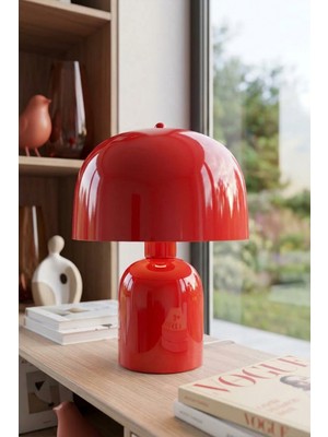 Marrien Milan Abajur Turuncu Metal Gövdeli - 25 cm - Oturma Odası & Yatak Odası & Salon Aydınlatma