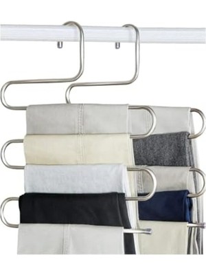 Şanal 5 Katlı Metal Pantolon ve Eşarp Askısı, Pratik Kullanım Için 1 Adet