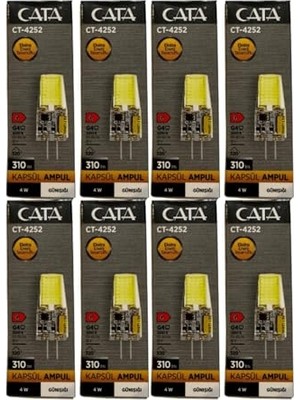 Şanal CT-4252 4W 12V 3200K (Günışığı) G4 Duylu Kapsül Ampul (8 Adet),günışığı,