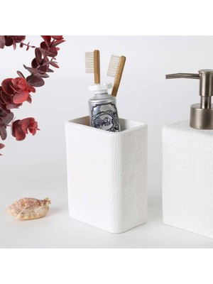 Selim Linen Diş Fırçalık Beyaz