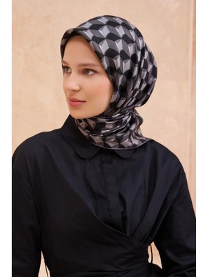 Belli Ipek Eşarp - 4112-87 Siyah Füme Twill