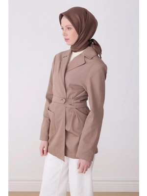 Belli Ipek Eşarp - 4305-86 Sütlü Kahve Twill