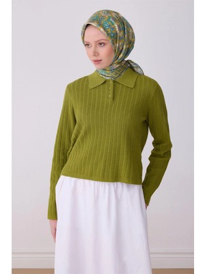 Belli Ipek Eşarp - 4314-83 Yeşil Twill