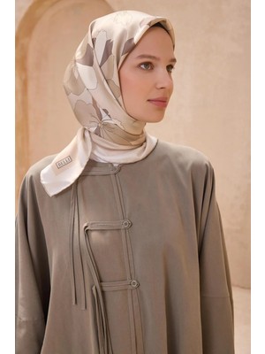 Belli Ipek Eşarp - 4100-35 Krem Taş Twill