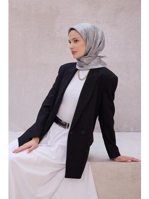 Belli Ipek Eşarp - 4201-47 Gümüş Twill