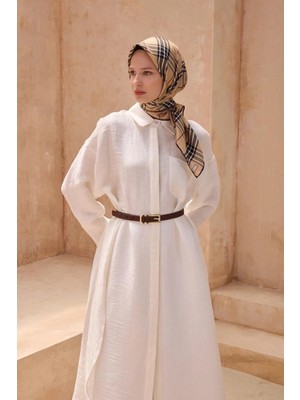 Belli Ipek Eşarp - 4122-83 Sütlü Kahve Twill
