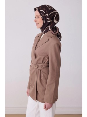 Belli Ipek Eşarp - 4309-38 Kahverengi Twill
