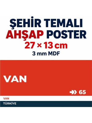 212toyzz Van 65 Dekoratif Şehir Plaka Retro Tablo Mdf Ahşap Tablo Sokak Tabelası Hediyelik 27X13CM