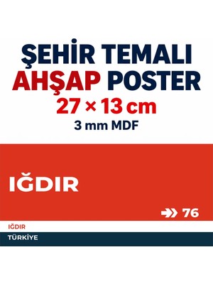 212toyzz Iğdır 76 Dekoratif Şehir Plaka Retro Tablo Mdf Ahşap Tablo Sokak Tabelası Hediyelik 27X13CM