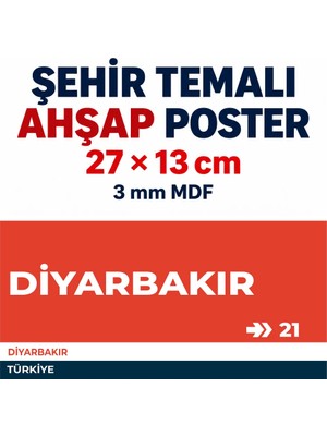 212toyzz Diyarbakır 21 Dekoratif Şehir Plaka Retro Tablo Mdf Ahşap Tablo Sokak Tabelası Hediyelik 27X13CM