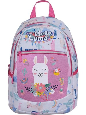 Universal Anaokul Sırt Çantası Kız Erkek Unisex Ortopedik Astarlı Su Geçirmez 5 6 7 Yaş Lama Beyaz