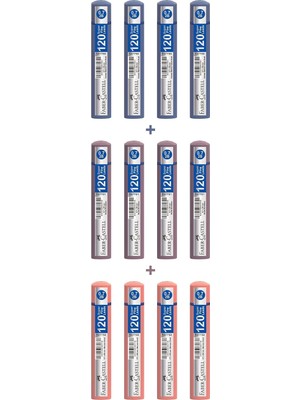 Universal 0,7 Mm, 120'LI Min, 12'li Set, 2b Mekanik Kalem Ucu, 3 Renk, Soft‑touch, Kolay Taşınabilir