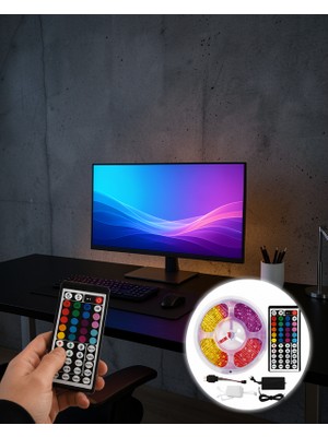 Vavis Rgb Şerit LED 5 Metre 5050 Smd Uzaktan Kumandalı 12V UCZZ5MTVLED-4