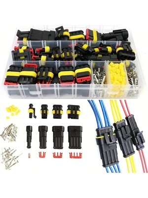 Universal Hıd Konnektör Seti Oto Elektrik Kablo Soketleri Su Geçirmez Kutulu Yüksek Kaliteli Otomotiv Car System Terminal Connection (Gerçek Adet 300 Parça )
