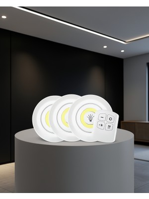 Fantastik Store Kablosuz Uzaktan Kumandalı 3 Lü LED Spot Lamba XUCZ3LÜLAMBA-5