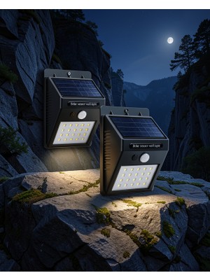 Fantastik Store Solar Duvar Lambası 20 LED Hareket Sensörlü UCZDP53DUVARLAMBASI1-1