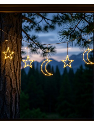 Fantastik Store Büyük Ay Yıldız LED Ramazan Süsü Sıcak Beyaz Xxuczzzayyıldızramazanledii