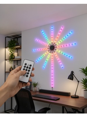 Fantastik Store Rgb LED Duvar Lambası Uzaktan Kumandalı Telefon Kontrollü UCZZDP626IŞIK-3-1