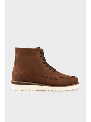 Elle Brown Leather Men's Casual Boots