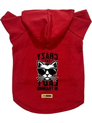 Mythriva Kedi ve Köpekler Için Kırmızı Kapüşonlu Polar Sweatshirt, Xs Beden