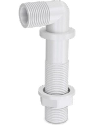Ev+ 3/8 Flex Dirseği Duvara Sıfır Klozet Temizsu Giriş Dirseği Beyaz Plastik Model