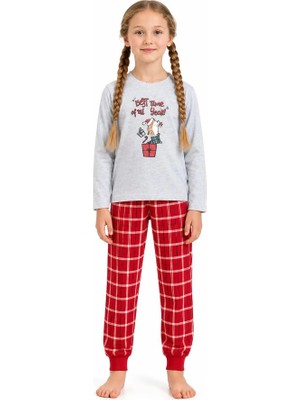 Arnetta %100 Pamuk Uzun Kol Kız Çocuk Pijama Takım 3733
