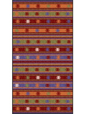 Anatolia Anatolıa Halı Classıca-Renkli Çizgili  - Mutfak,oturma Odası,salon,koridor - Robot Süpürgeye Uyumlu-Kolay Temizlenebilir