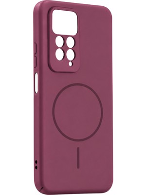 Xiaomi Redmi Note 11 Pro Mika Pc Magsafe Kapak - Bordo