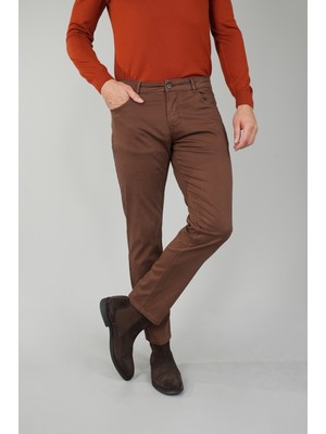 Bisse Kahverengi Pamuk Cepli Chino Pamuklu Spor Pantolon PNS25Y25103_D11