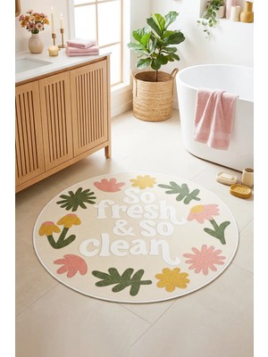 Decomia Home Dijital Kaymaz Yıkanabilir Renkli Modern Banyo Paspası Banyo Halısı