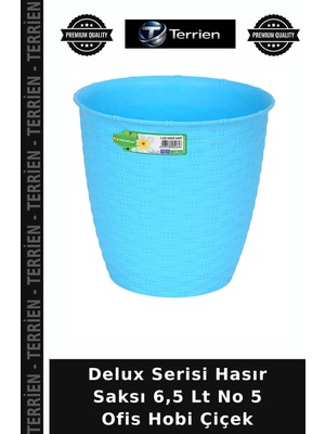 Terrien Delux Serisi Hasır Saksı 6,5 Lt No 5 Ofis Hobi Çiçek