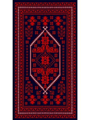 Anatolia Anatolıa Halı Classıca-Kırmızı/lacivert- Mutfak,oturma Odası,salon,koridor - Robot Süpürgeye Uyumlu-Kolay Temizlenebilir