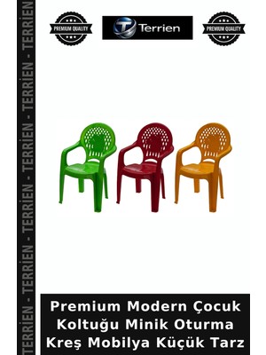 Terrien Premium Modern Çocuk Koltuğu Minik Oturma Kreş Mobilya Küçük Tarz