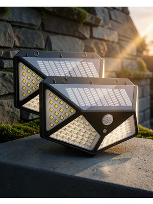 Aparim Solar Işıklandırma Sensörlü 100 LED Bahçe Lambası UUCZYX100LAMBA3
