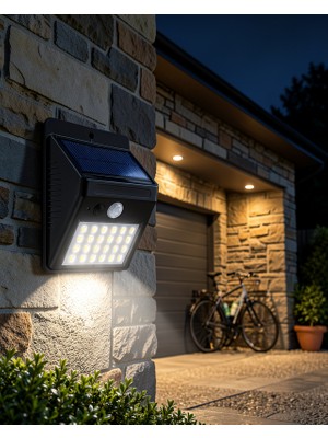 Aparim Solar LED Bahçe Işığı 20 LED 4 Mod XUCZDP53DUVARLAMBA-6