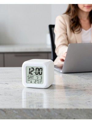 Aparim Küp Saat LED Aydınlatmalı Dijital Alarm Saati Kupsaat-2