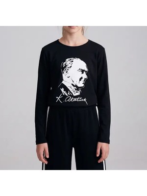Hipatu Uzun Kollu Atatürk Baskılı Tişört