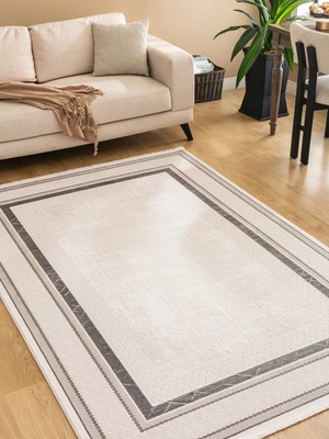 Efta Halı Bloom BM05 Gri Krem Salon Halısı