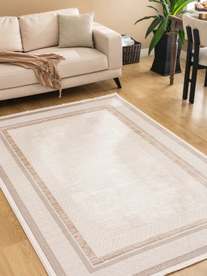 Efta Halı Bloom BM06 Krem Bej Salon Halısı